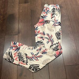Linen pants tropical print
